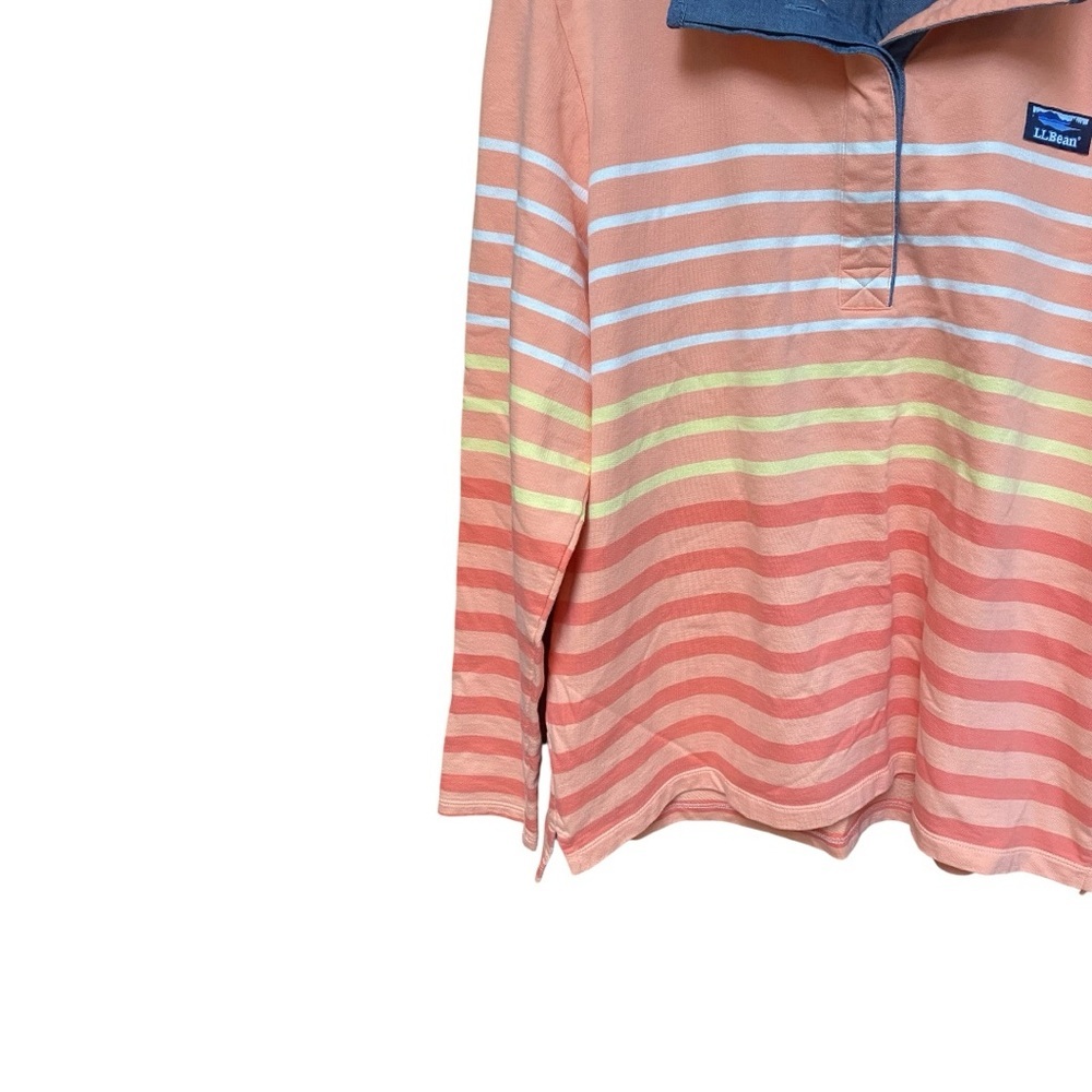 L.L. Bean Women's Soft Cotton Striped Rugby Pullover I Size:XL - Picture 3 of 13